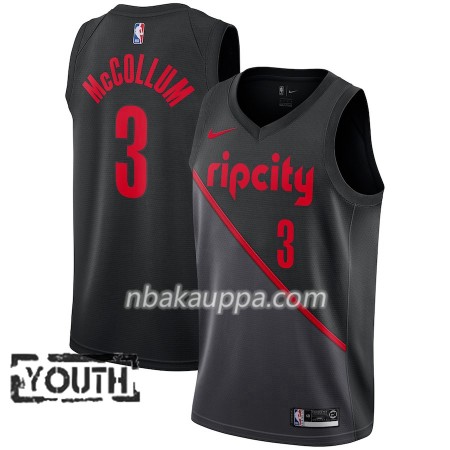 Portland Trail Blazers C.J. McCollum 3 2018-19 Nike City Edition Musta Pelipaidat Swingman - Lasten